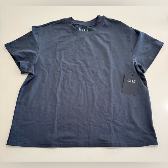 BYLT Basics Tops - Bylt Basics Women’s LUX Relaxed Tee Shirt Vintage Navy Color Size XL  NWT